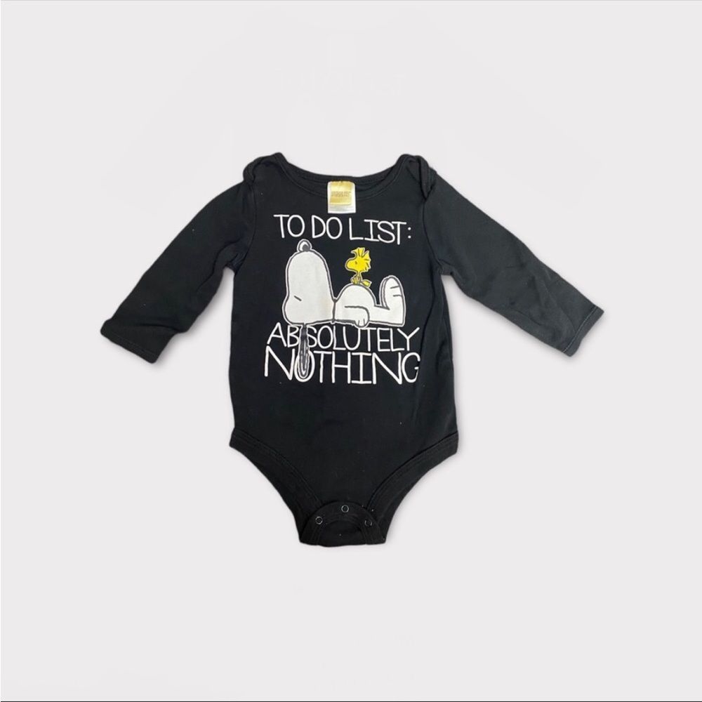 PEANUTS | 3/$15 Black Long Sleeve Snoopy Diaper Shirt